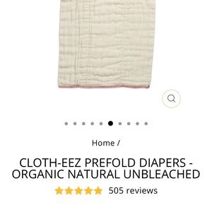 TEN Green Mountain Cloth-eez Organic Cotton Prefold Diapers (Medium/Red)